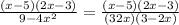 \frac{(x-5)(2x-3)}{9-4x^2}=\frac{(x-5)(2x-3)}{(3+2x)(3-2x)} &nbsp; =-\frac{x-5}{3+2x}