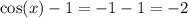 \cos(x) - 1 = -1 - 1 = -2