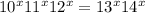 \displaystile 10^x+11^x+12^x=13^x+14^x