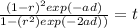 \frac{(1-r)^2exp(-ad)}{1-(r^2)exp(-2ad))} = t