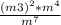 \frac{(m3)^{2} * m^{4} }{m^{7} }