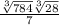 \frac{\sqrt[3]{784} \sqrt[3]{28} }{7}