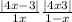 \frac{|4x-3|}{1+x} + \frac{|4x+3|}{1-x}