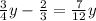 \frac{3}{4} y-\frac{2}{3} =\frac{7}{12} y