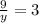 \frac{9}{y} =3