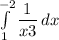 \int\limits^{-2}_{1} {\dfrac{1}{x+3} } \, dx