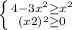 \left \{ {{4-3x\geqx^{2}\geq x^{2} } \atop {(x+2)^{2} \geq 0 }} \right.