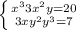 \left \{ {{x^3+3x^2y=20} \atop {3xy^2+y^3=7}} \right.