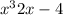 {x}^{3} + 2x - 4