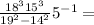  \frac{ {18}^{3} + {15}^{3} }{ {19}^{2} - 14 {}^{2} } + {5}^{ - 1} = 