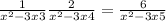  \frac{1}{ {x } ^{ 2} - 3x + 3 } + \frac{2}{ {x}^{2} - 3x + 4 } = \frac{6}{ {x}^{2} - 3x + 5 } 