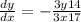  \frac{dy}{dx} = - \frac{3y + 14}{3x + 17} 