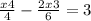  \frac{x + 4}{4} - \frac{2x + 3}{6} = 3