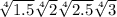  \sqrt[4]{1.5} \sqrt[4]{2} \sqrt[4]{2.5} \sqrt[4]{ 3} 