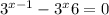  {3}^{x - 1} - {3}^{x} + 6 = 0