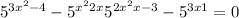  {5}^{3 {x}^{2} - 4 } - 5 {}^{ {x}^{2} + 2x} + 5 {}^{2 {x}^{2} + x - 3 } - 5 {}^{3x + 1} = 0