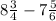  8\frac{3}{4} - 7\frac{5}{6} 