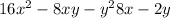 16 {x}^{2} - 8xy - {y}^{2} + 8x - 2y