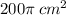 200\pi \:  cm {}^{2} 
