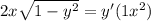 2x\sqrt{1-y^{2} } =y'(1+x^{2} )