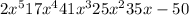 2x ^{5} + 17x ^{4} + 41x ^{3} + 25x ^{2} + 35x - 50