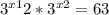 3^{x+1} +2* 3^{x+2} =63