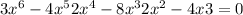 3x^{6}-4x^{5}+2x^{4} - 8x^{3} +2x^{2}-4x+3=0