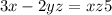 3x-2y+z=xz+5