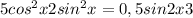 5cos^2x+2sin^2x=0,5sin2x+3