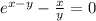 e^{x-y} -\frac{x}{y} =0