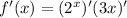 f'(x)=(2^x)' + (3x)'