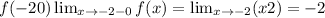 f(-2+0)\lim_{x \to -2-0} f(x)= \lim_{x \to -2} (x+2)=-2