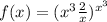 f(x)=(x^{3}+\frac{2}{x})^{x^{3}