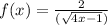 f(x)=\frac{2}{(\sqrt{4x-1} )}