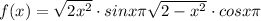 f(x)=\sqrt{2+x^{2}}\cdot sinx\pi + \sqrt{2-x^{2}}\cdot cosx\pi