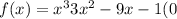 f(x)=x^3+3x^2-9x-1 (0; 2)