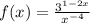 f(x) = \frac{ {3}^{1 - 2x} }{ {x}^{ - 4} } 