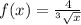 f(x) = \frac{4}{^{3}\sqrt{x} }