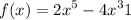f(x) = {2x}^{5} - {4x}^{3} + 1