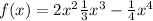 f(x) = 2+x^{2} + \frac{1}{3} x^{3} -\frac{1}{4} x^{4}