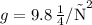 g = 9.8 \, \text{м/с}^2