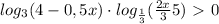 log_{3}(4-0,5x)\cdot log_{\frac{1}{3}}(\frac{2x}{3}+5)\ \textgreater \ 0