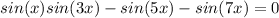 sin(x)+sin(3x)-sin(5x)-sin(7x)=0