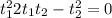 t_{1}^{2} +2t_{1}t_{2}-t_{2} ^{2}=0