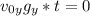 v_{0y} + g_{y}*t=0