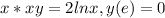 x * x + y = 2ln x , y(e) = 0