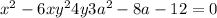 x ^{2} - 6x + {y }^{2} + 4y + 3a ^{2} - 8a - 12 = 0