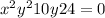 x { }^{2} + y {}^{2} + 10y + 24 = 0
