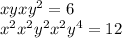 x + y + x {y}^{2} = 6 \\ {x}^{2} + {x}^{2} {y}^{2} + {x}^{2} {y}^{4} = 12