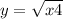 y=\sqrt{x+4}